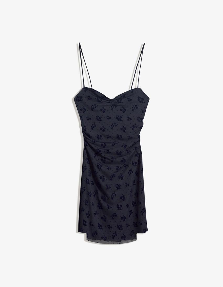 Vestido tirantes print-Marino