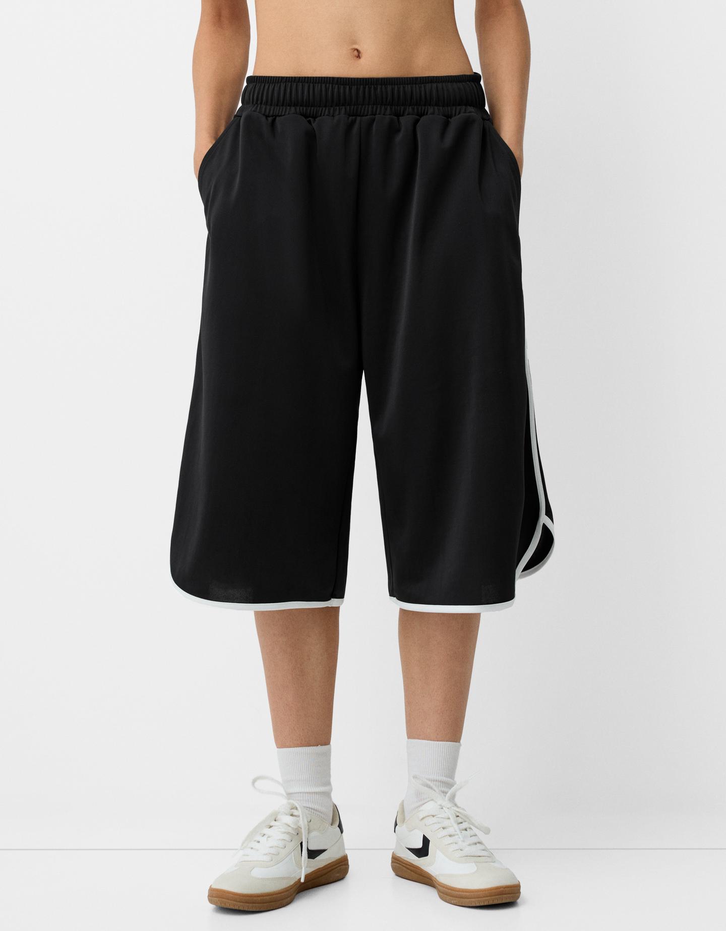 Bershka Retro-Bermudas In Caprilänge Damen Xs Schwarz günstig online kaufen