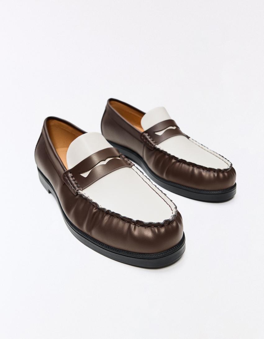 Gathered loafers-Two-tone