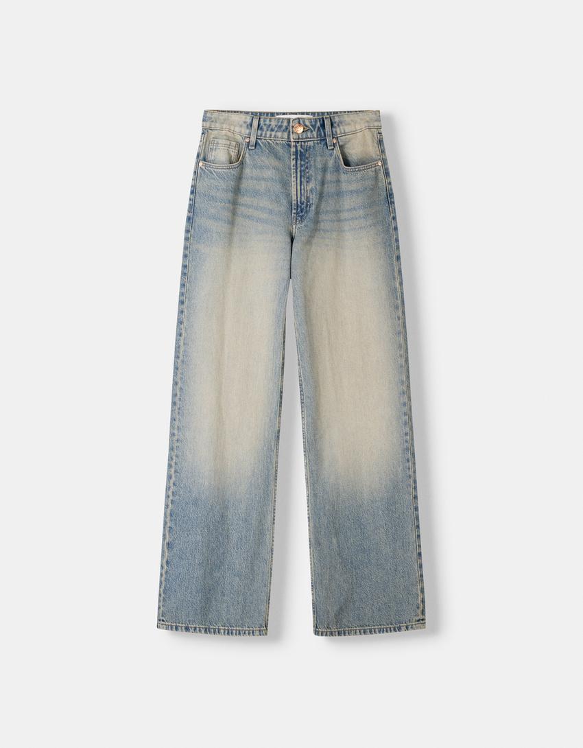 Jeans im Baggy-Hosen-Fit-Ausgewaschenes Blau