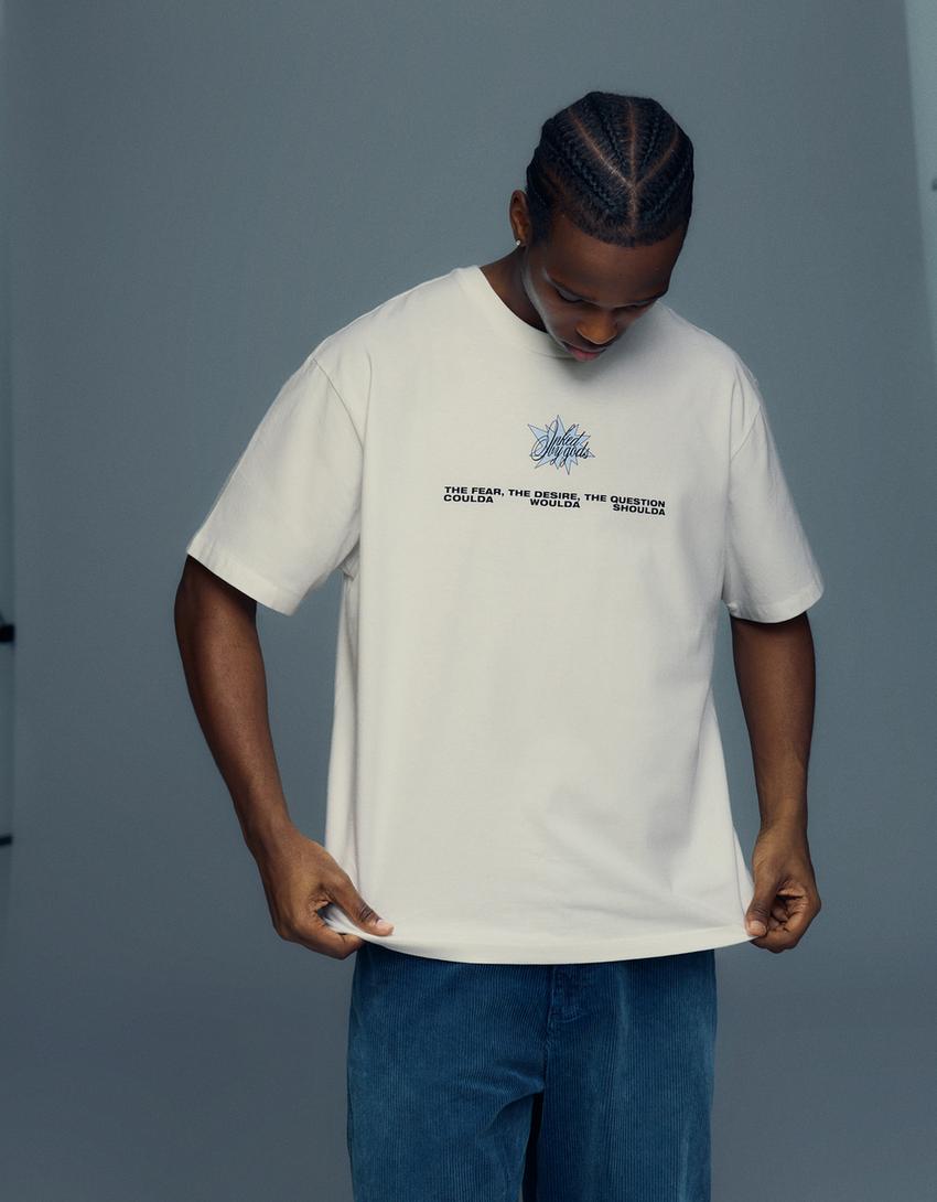 Short sleeve print T-shirt-Off white