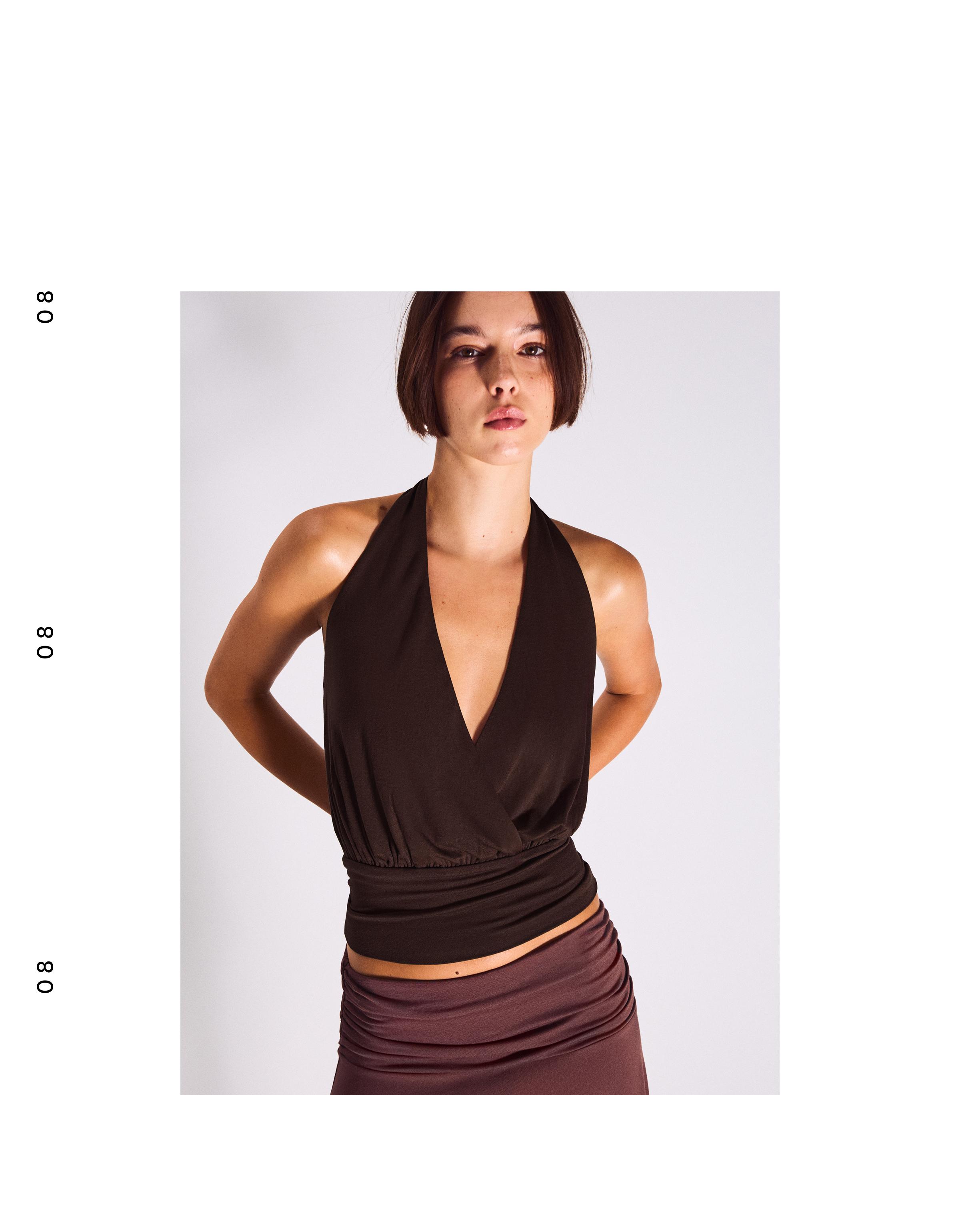 Kruvaze büzgülü peplum top - Görsel 59