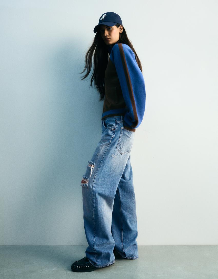 Jean straight baggy fit - Femme | Bershka