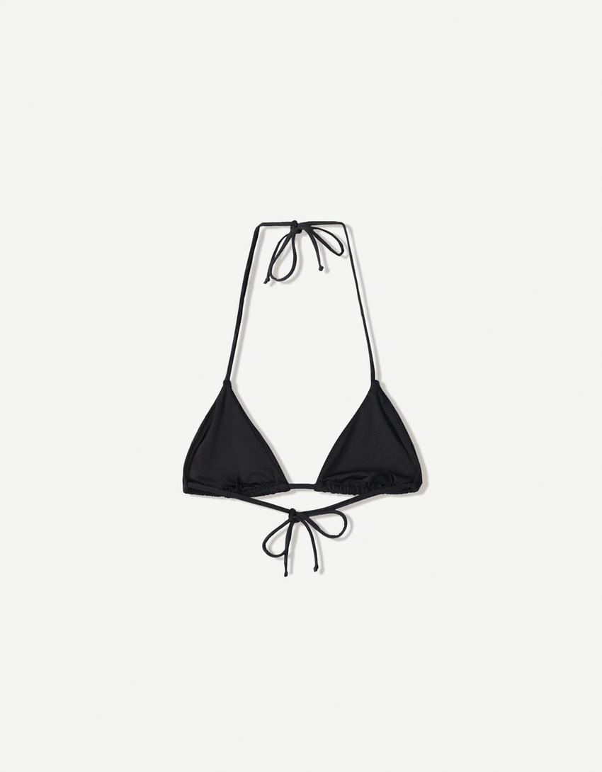 Triangle bikini top-Black-4