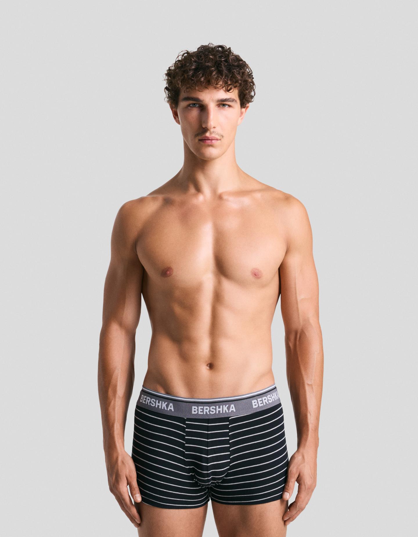 Bershka zestaw 3 bokserek czarny