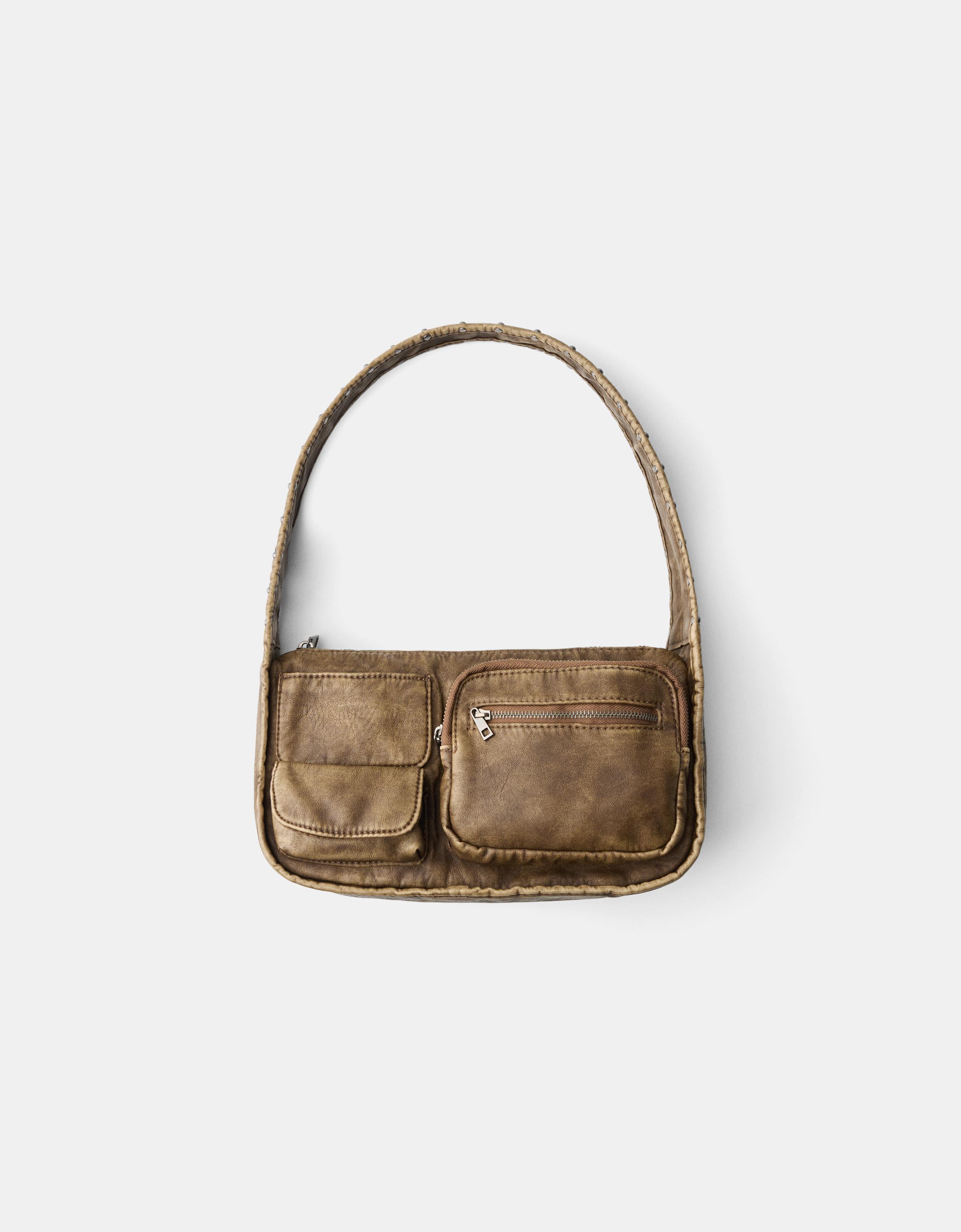 Bershka Bowling-Tasche Aus Kunstleder Damen Braun