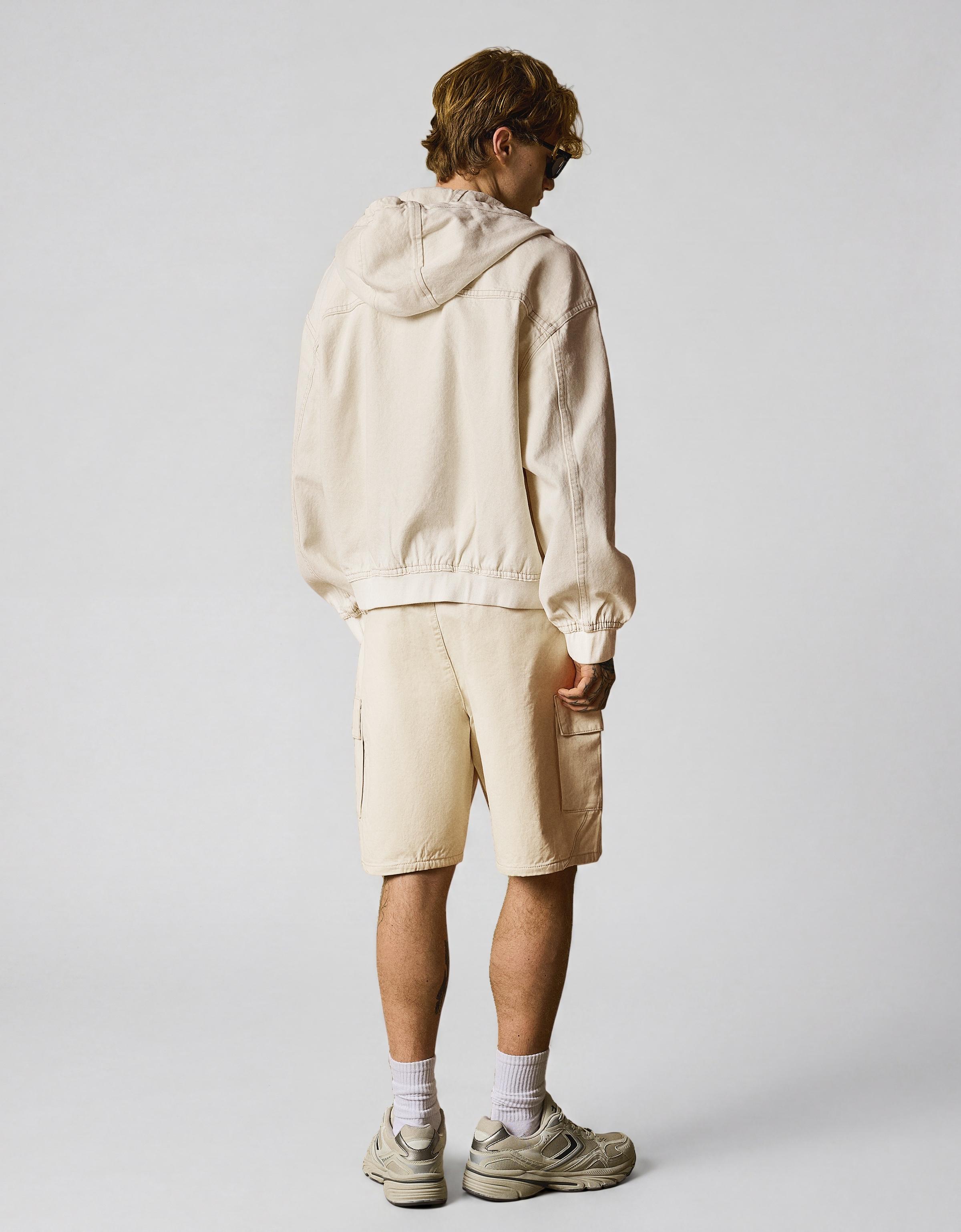 Wide cargo Bermuda shorts — Sand