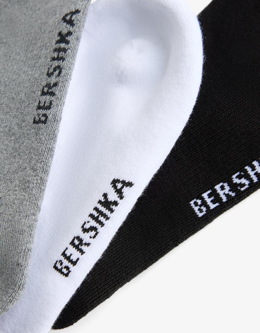 Pack of 3 pairs of sporty socks-Grey