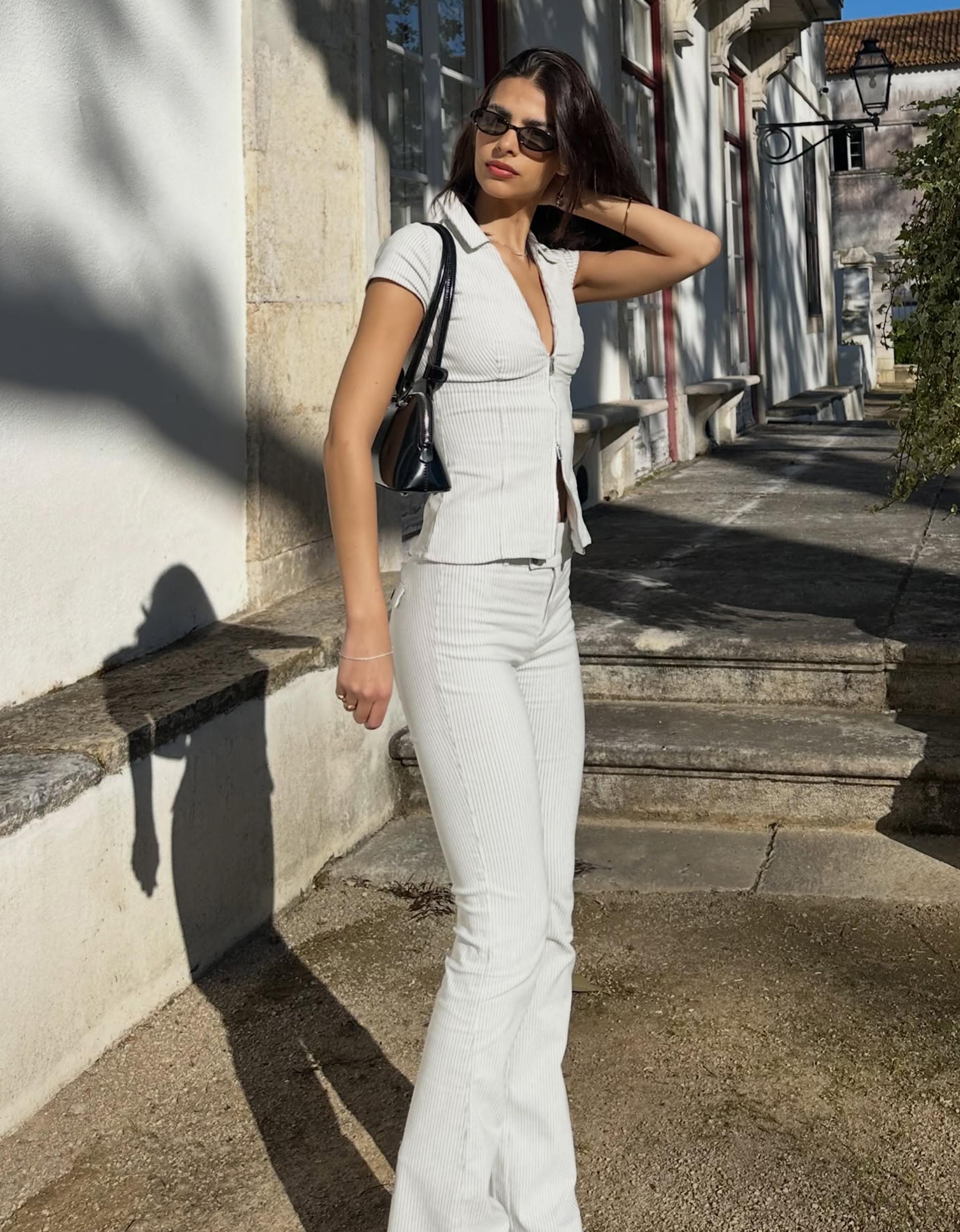 Bengaline flared trousers — Off white