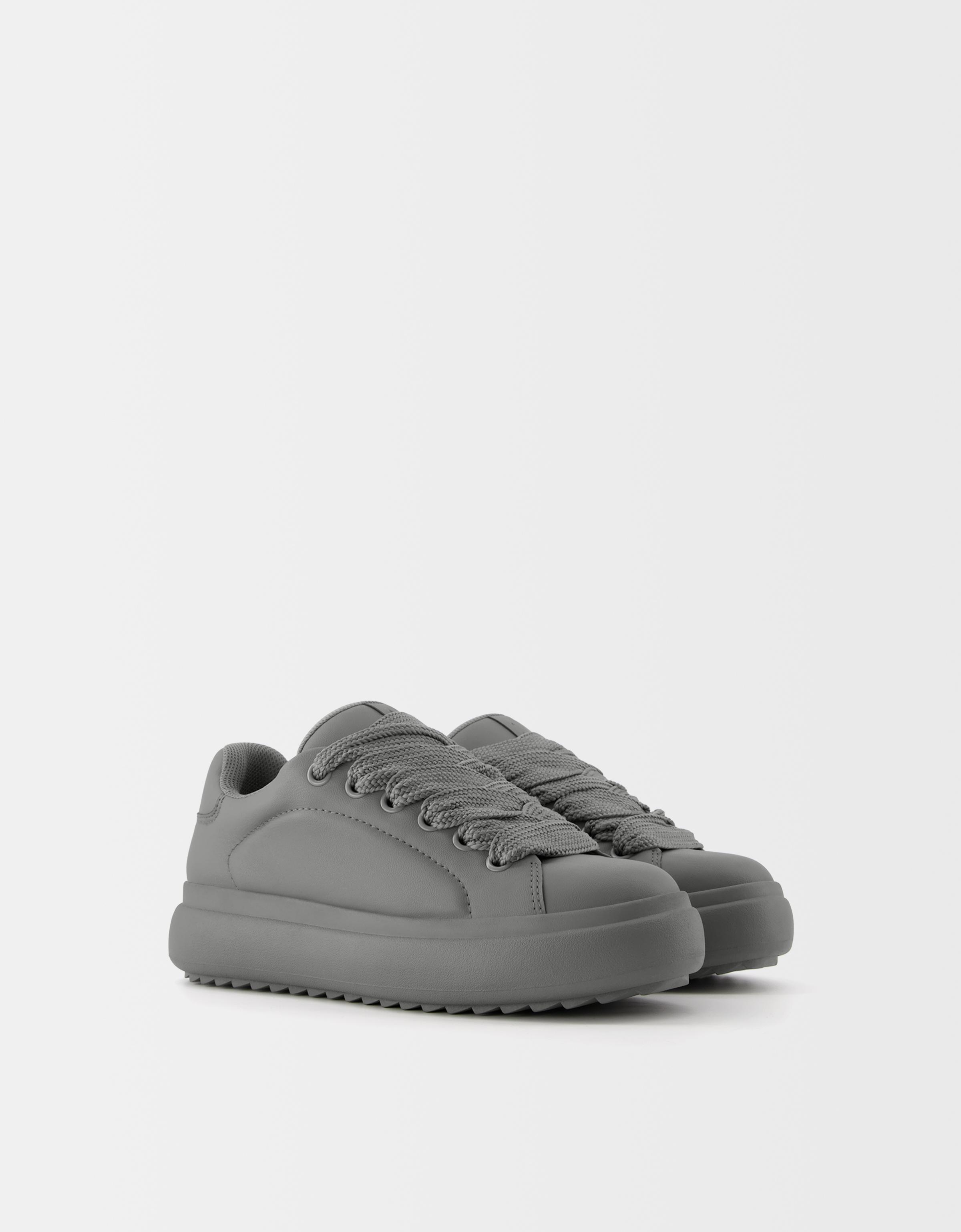 Bershka Sneaker Mit Dicker Sohle Herren 40 Grau