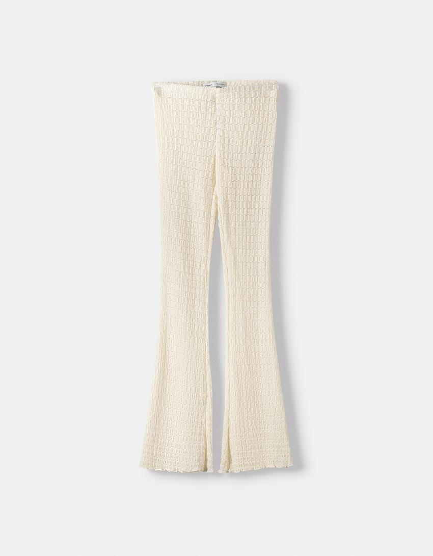 بنطلون flare كروشيه-كريمي-4