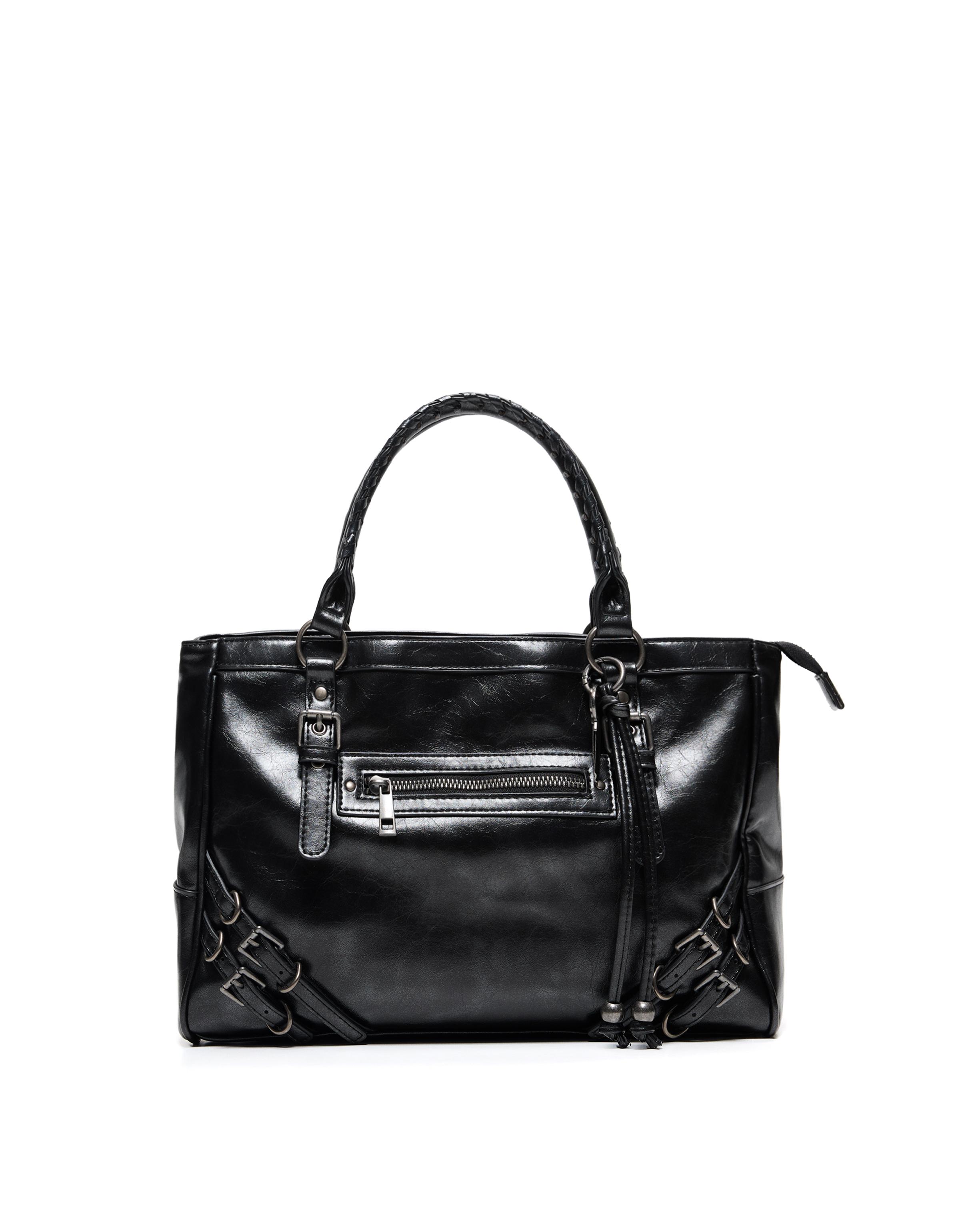 Zip and buckle bag — Black