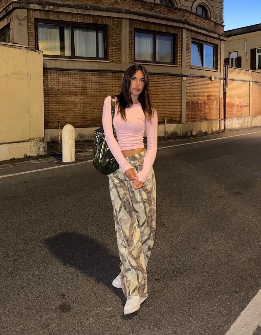 Long sleeve top-Pink