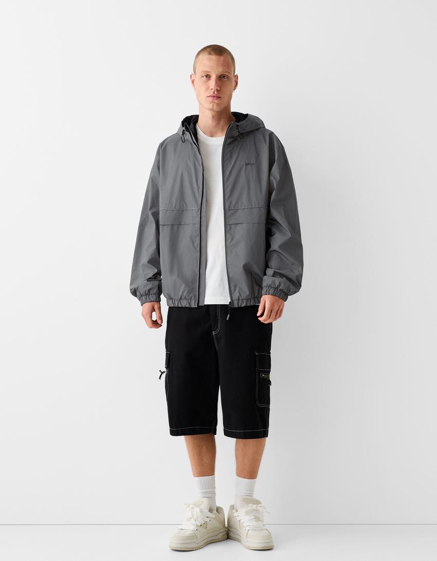 Cazadora ligera capucha-Plata-3