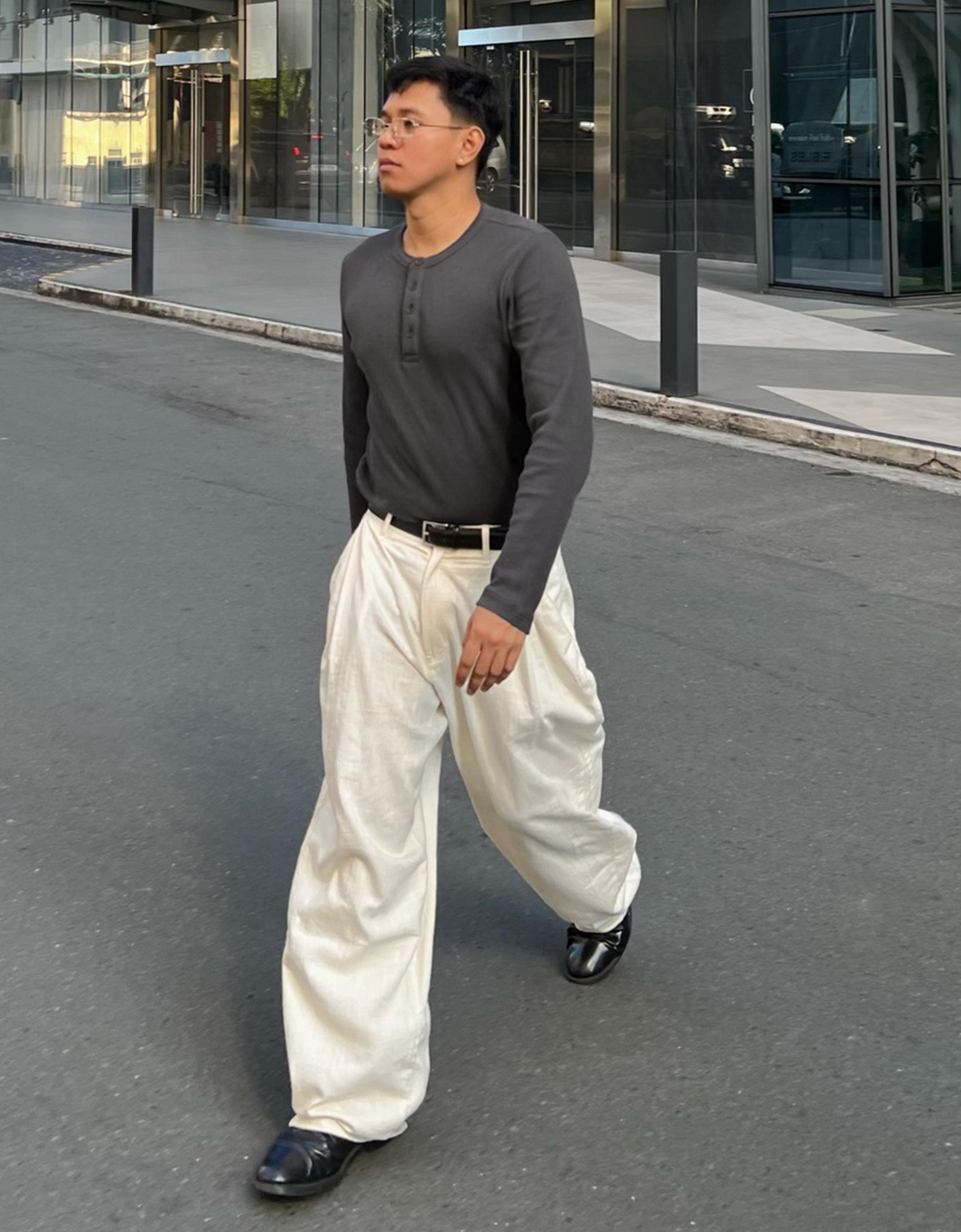 Ketenli super baggy fit pantolon - Görsel 78