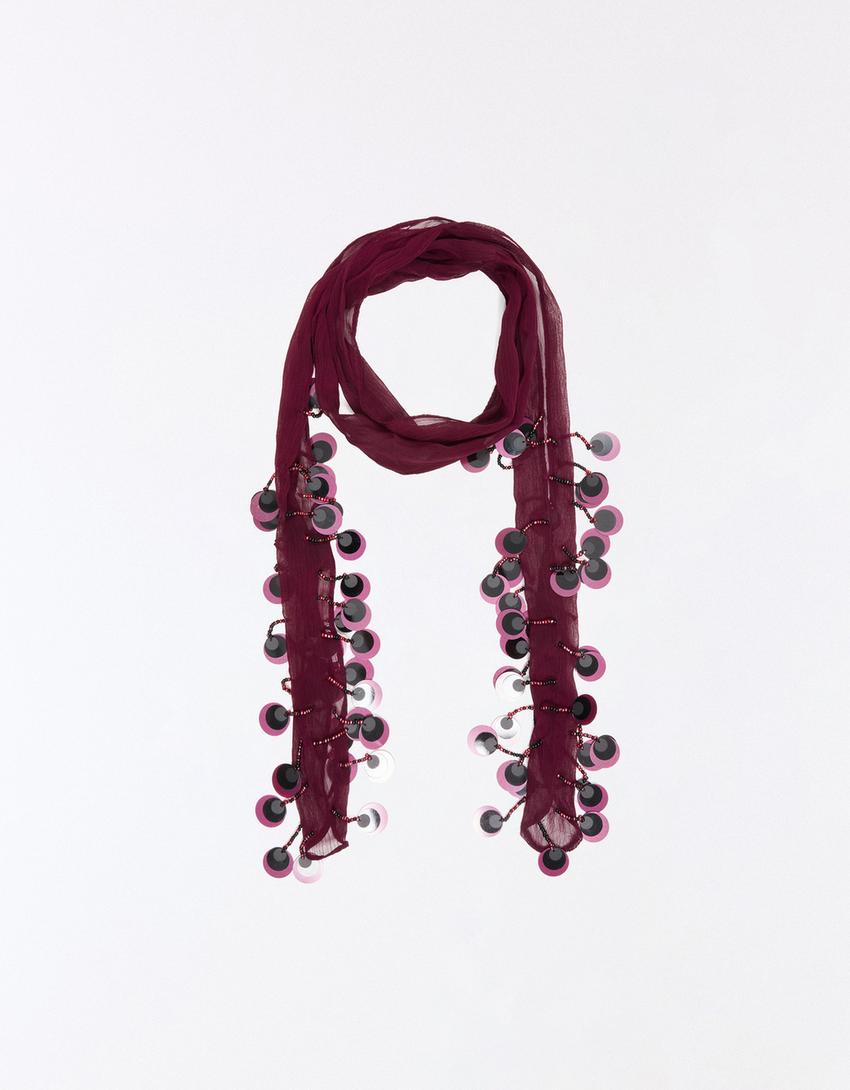 Sequin neckerchief-Maroon