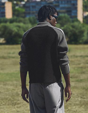 RetroSport polo collar jumper — Black 2