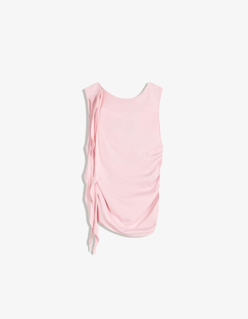 Camiseta sin mangas lazada-Rosa-0