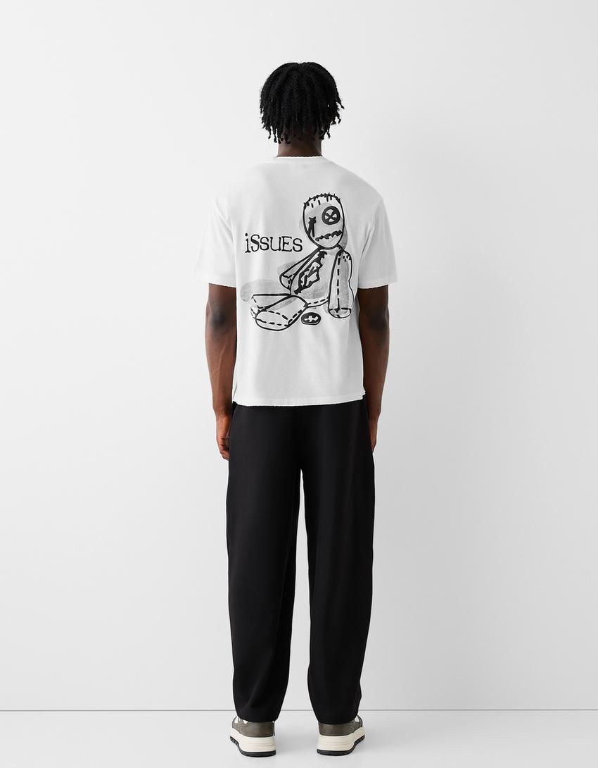 T-shirt Korn manches courtes boxy fit-Blanc-1