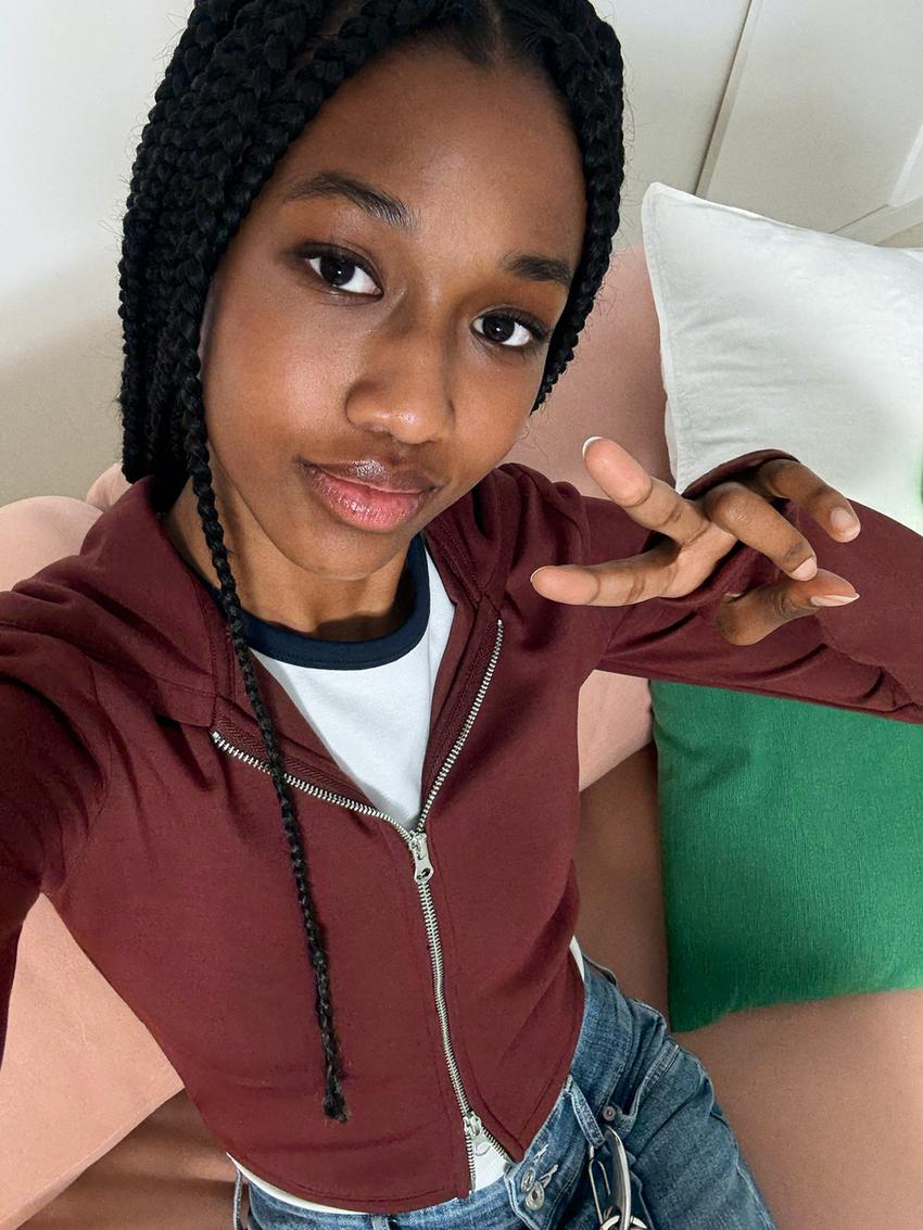 Sweat zippé à capuche en modal doux-Bordeaux