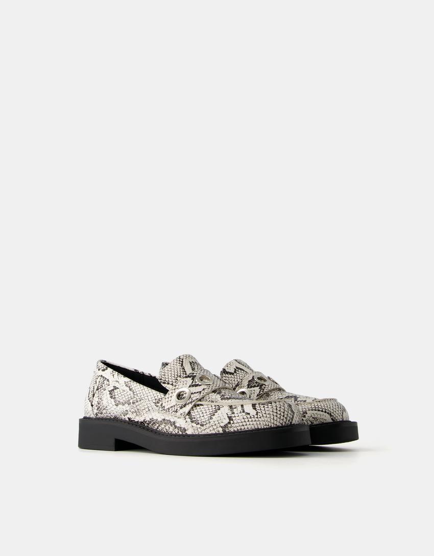 Mocassins plats animal print-Serpent-2
