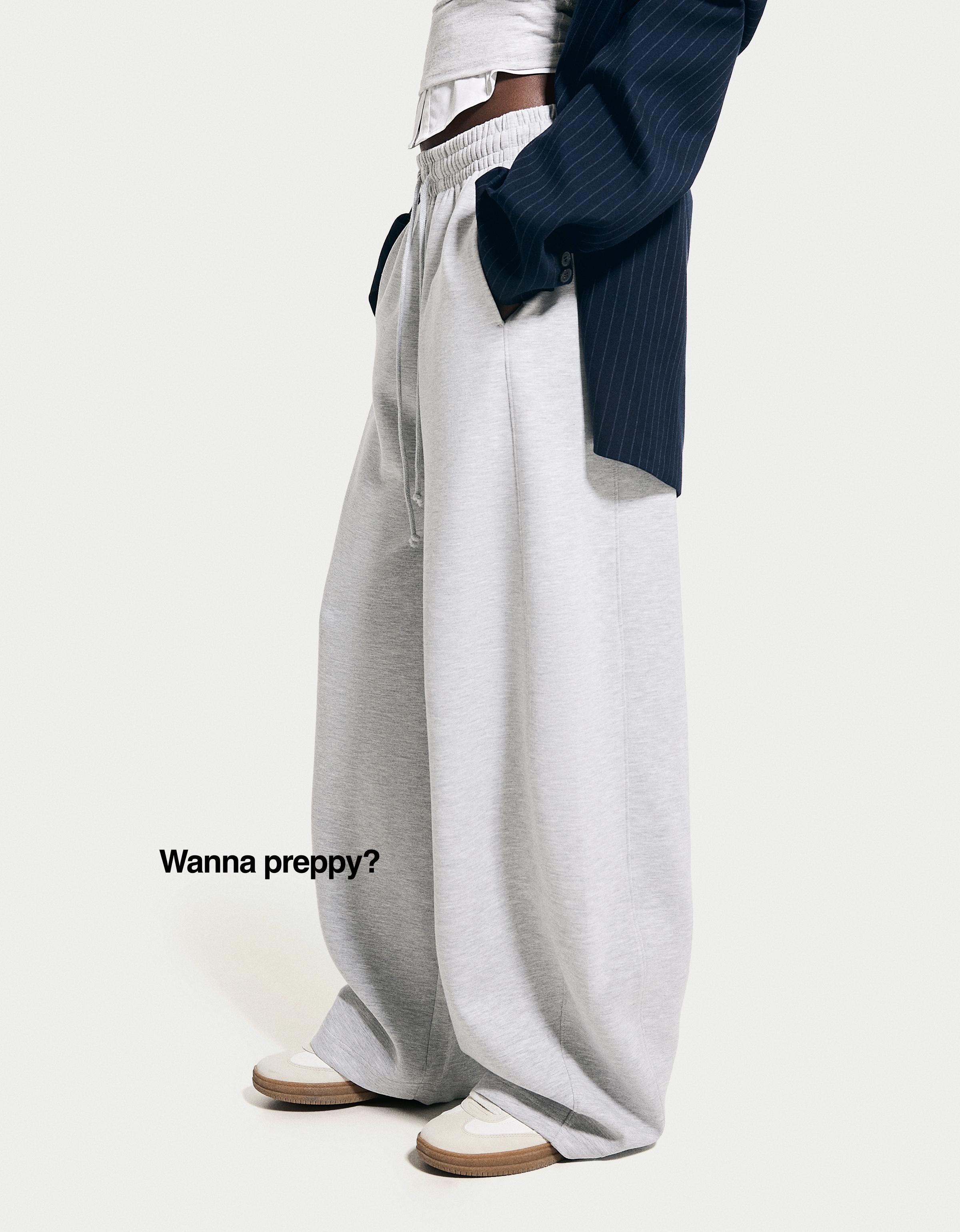 Yumuşak dokulu geniş paça pantolon - Görsel 148