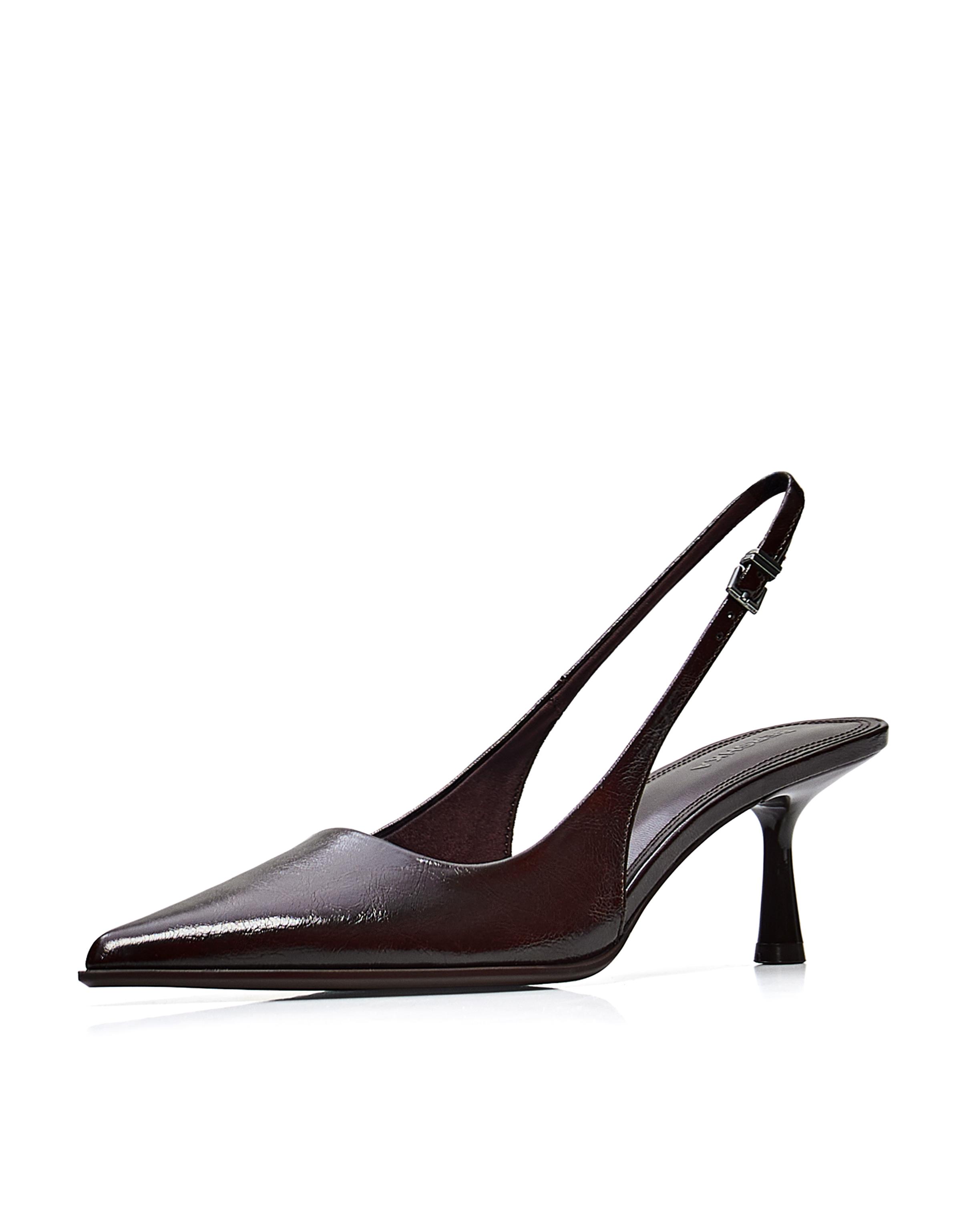 HEELED SHOES WITH BUCKLE DETAIL — Brown