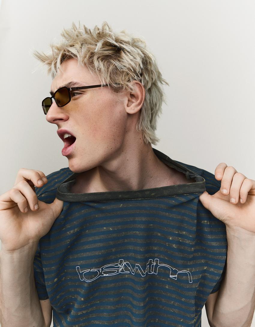 Majica kratkih rukava sa dezenom-Svetloplava