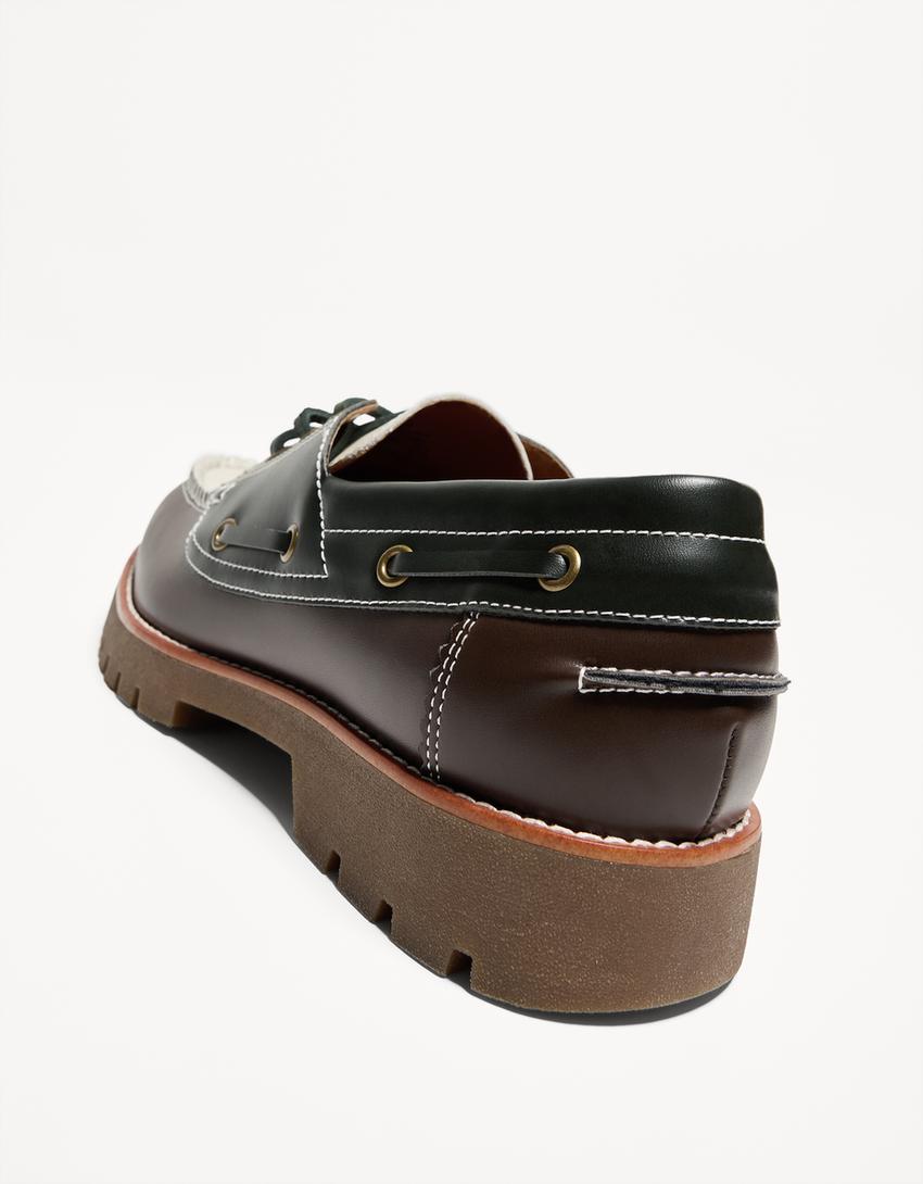 Chaussures bateau tricolores-Multicouleur