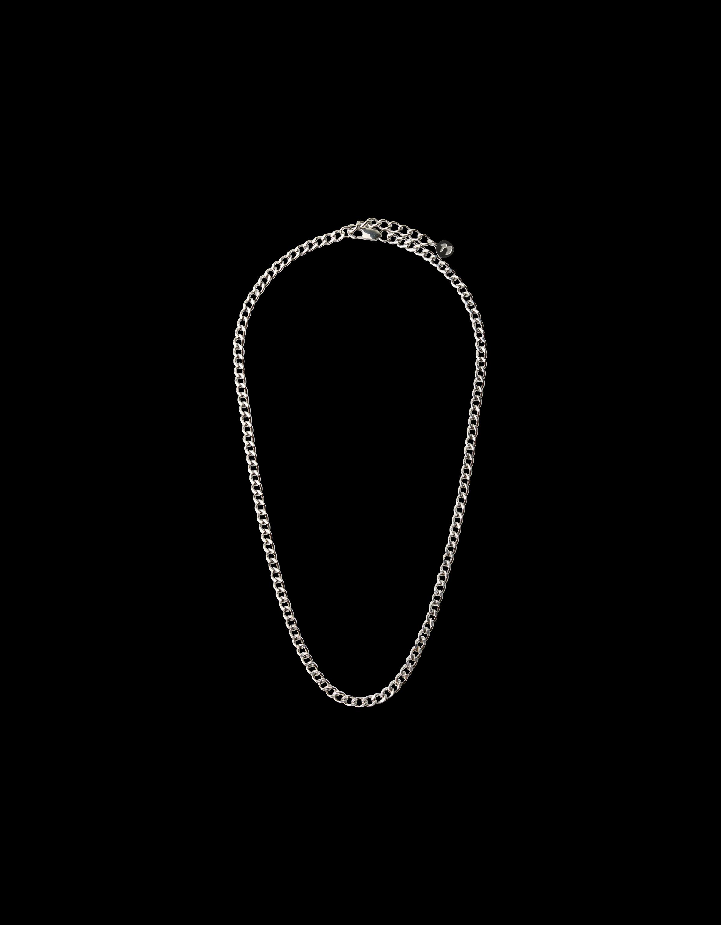 Stainless steel chain link necklace — Silver
