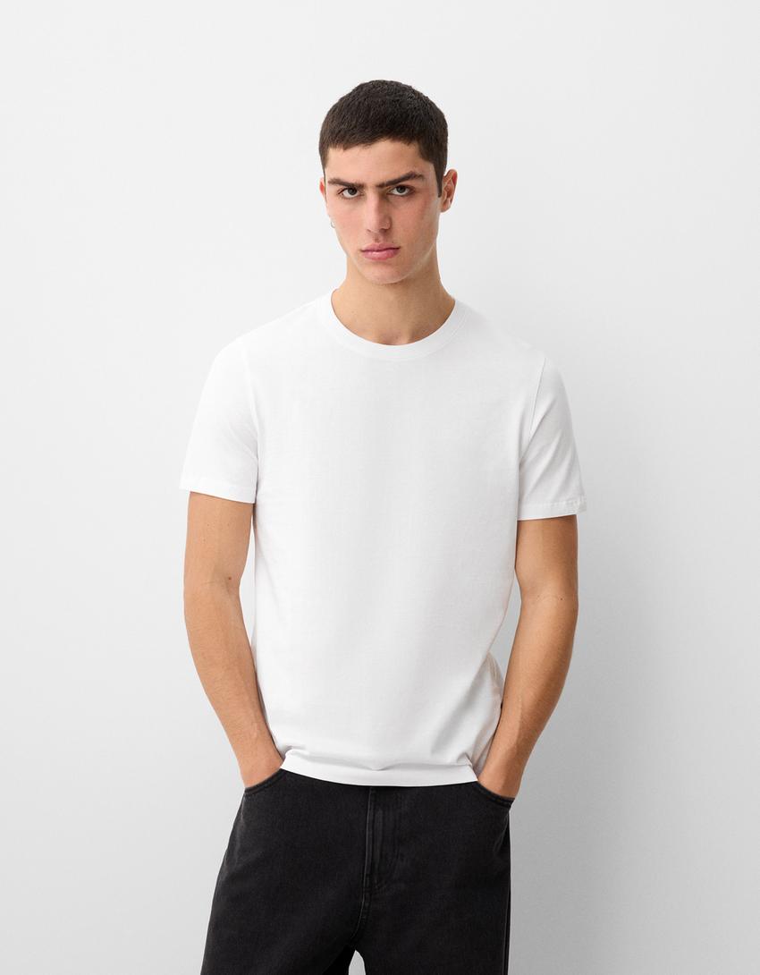 Camiseta manga corta básica-Blanco