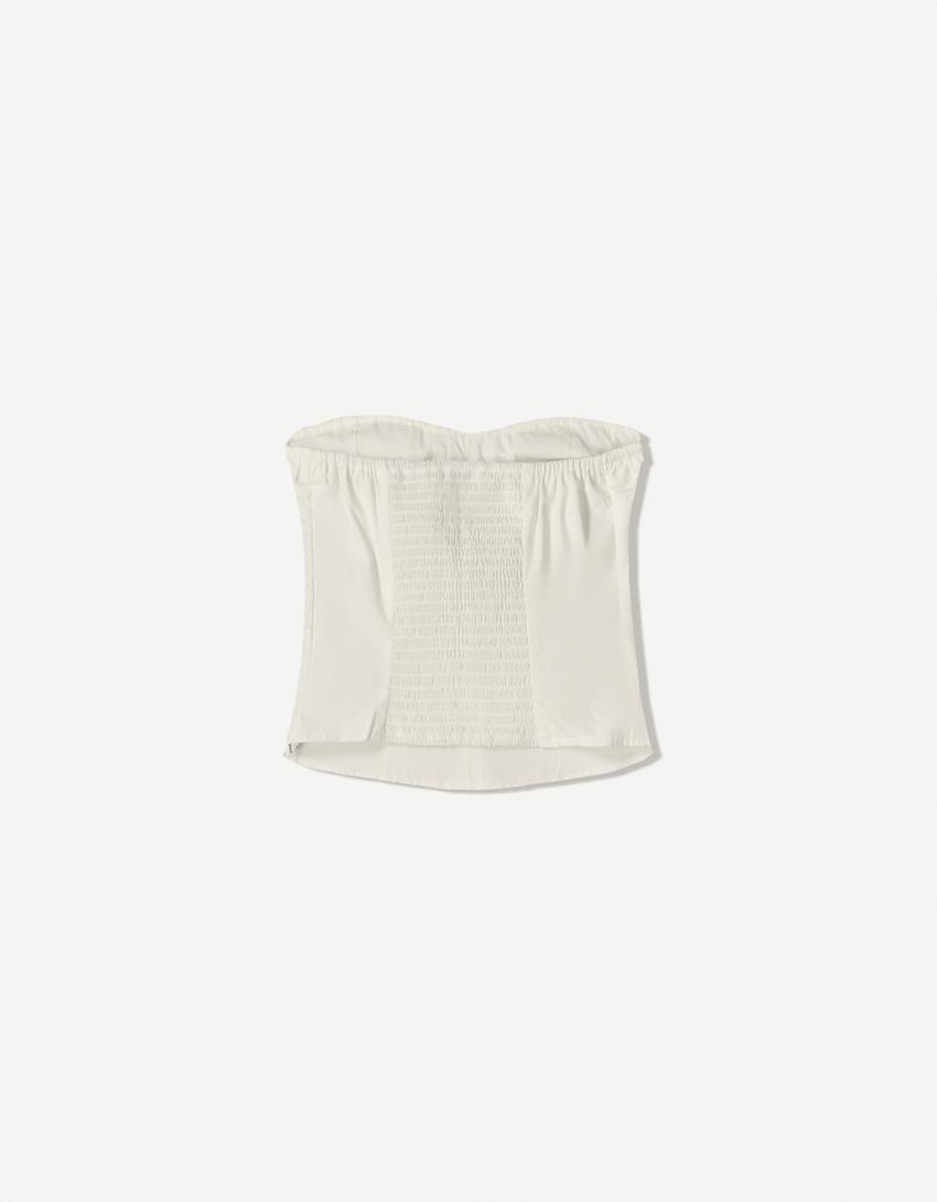 Top bandeau popeline-Blanc-3