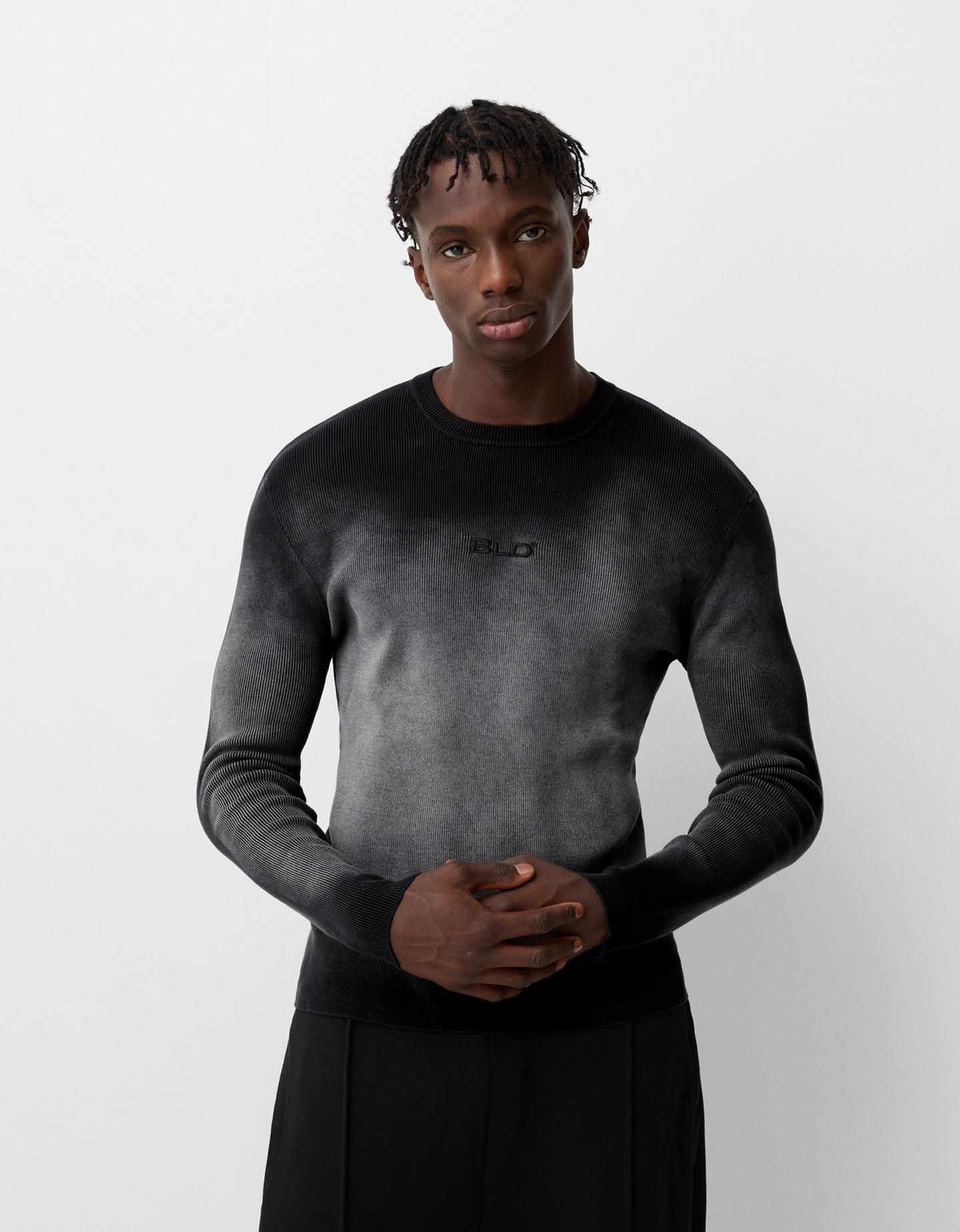 Bershka Maglia Effetto Slavato Uomo Xs Nero