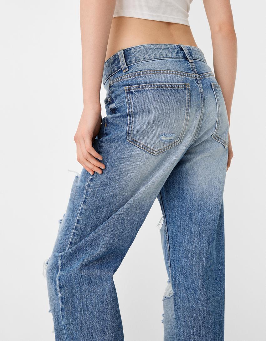 Cropped straight jeans-Light blue-5