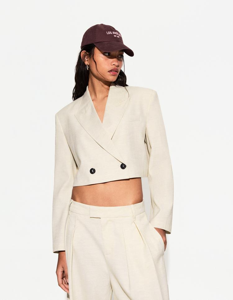 Boxy fit kruvaze blazer