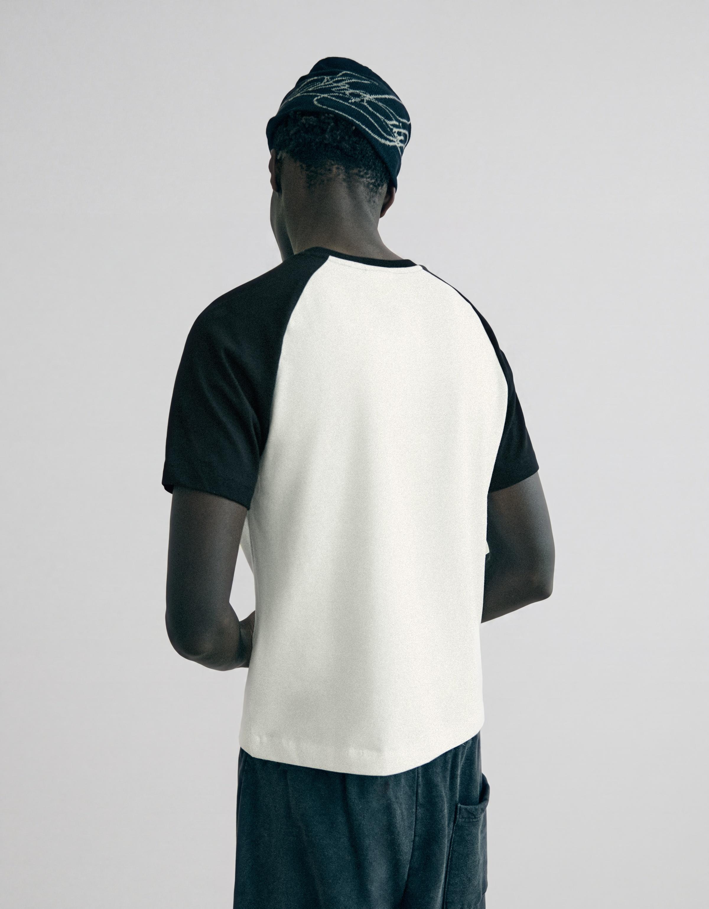 Short sleeve raglan print T-shirt — Off white