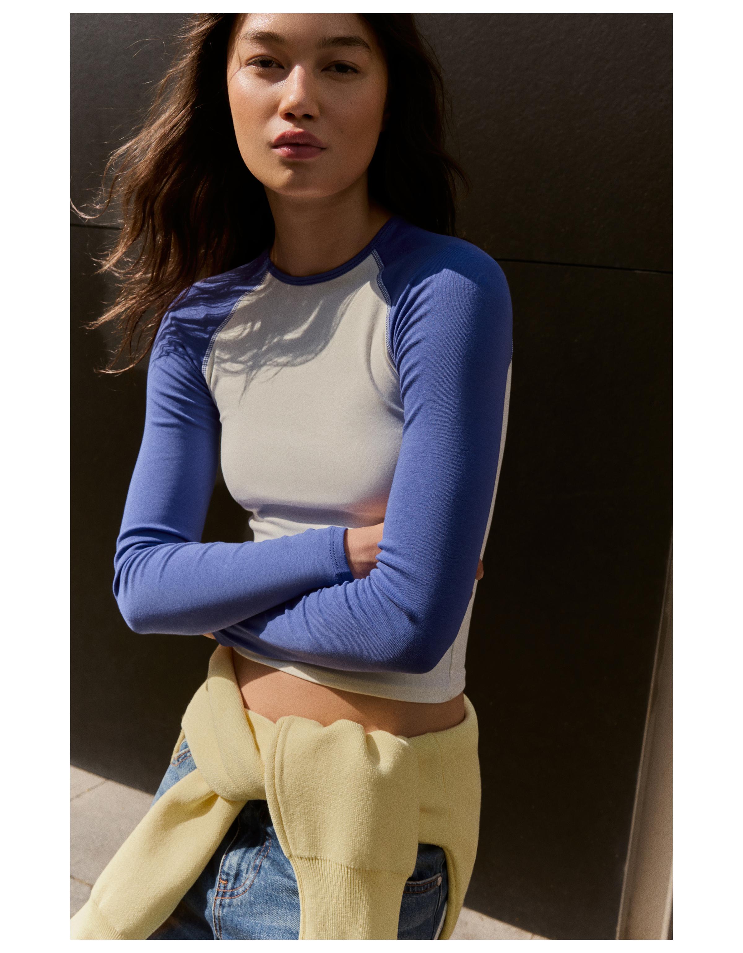 Long sleeve raglan T-shirt — Violet