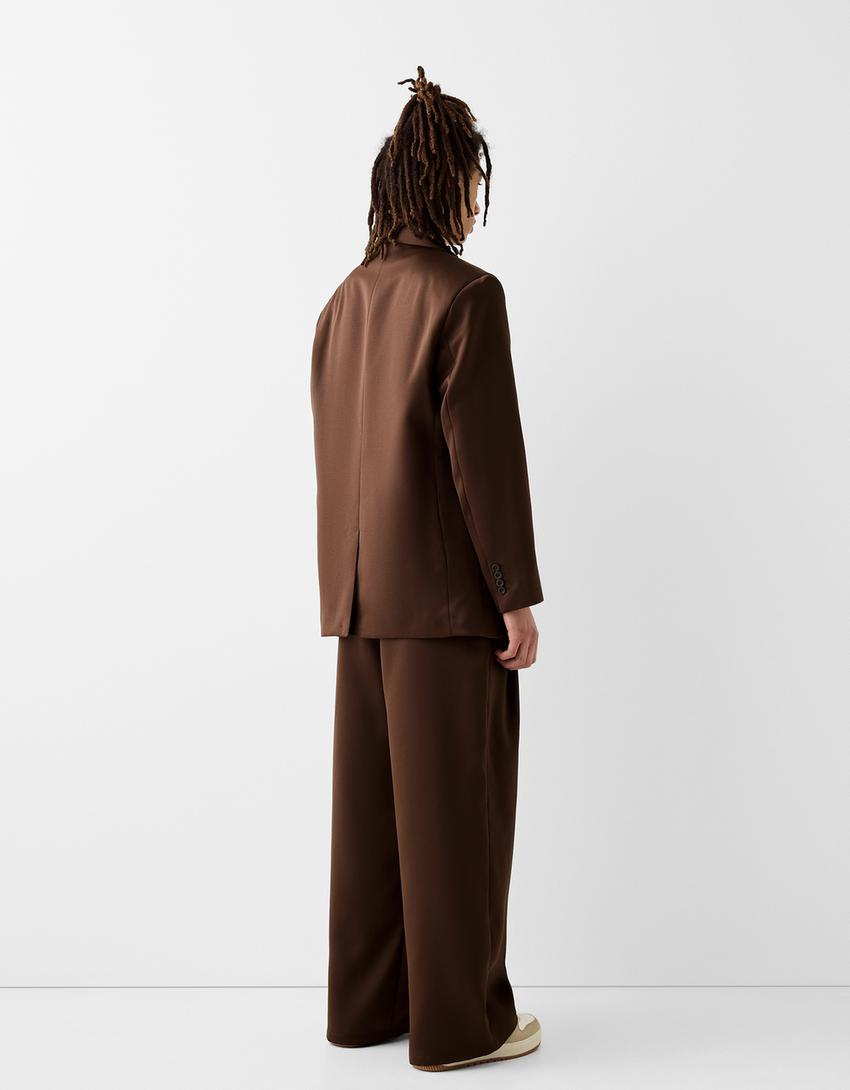 Buttoned blazer-Brown