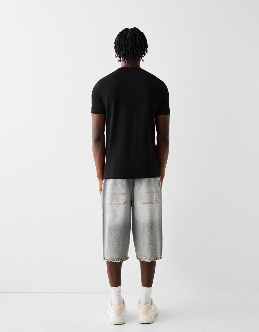 T-shirt manches courtes regular fit-Noir-1