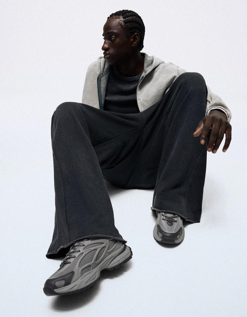 Chunky combined sneakers-Grey
