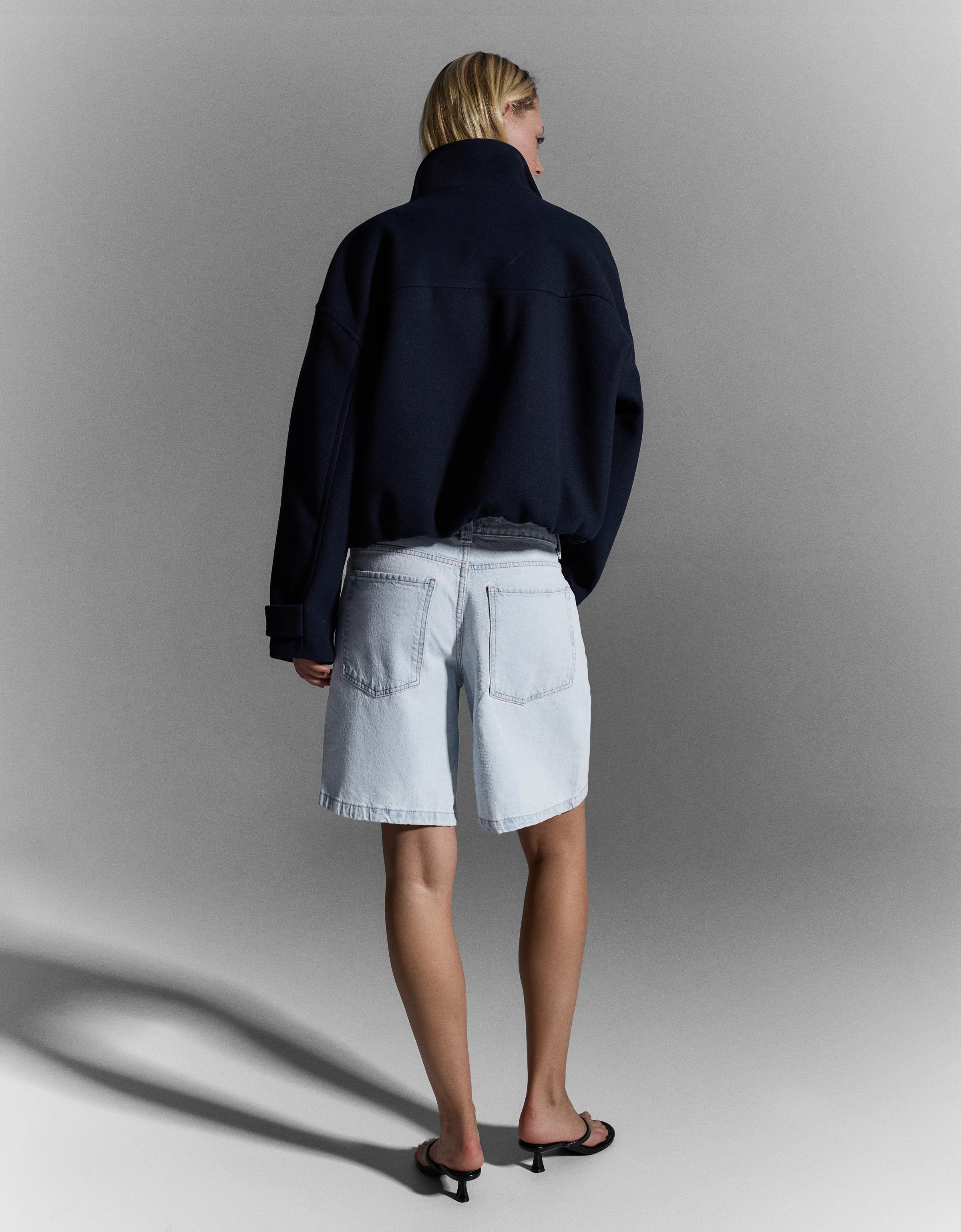 Baggy denim Bermuda shorts — Light blue