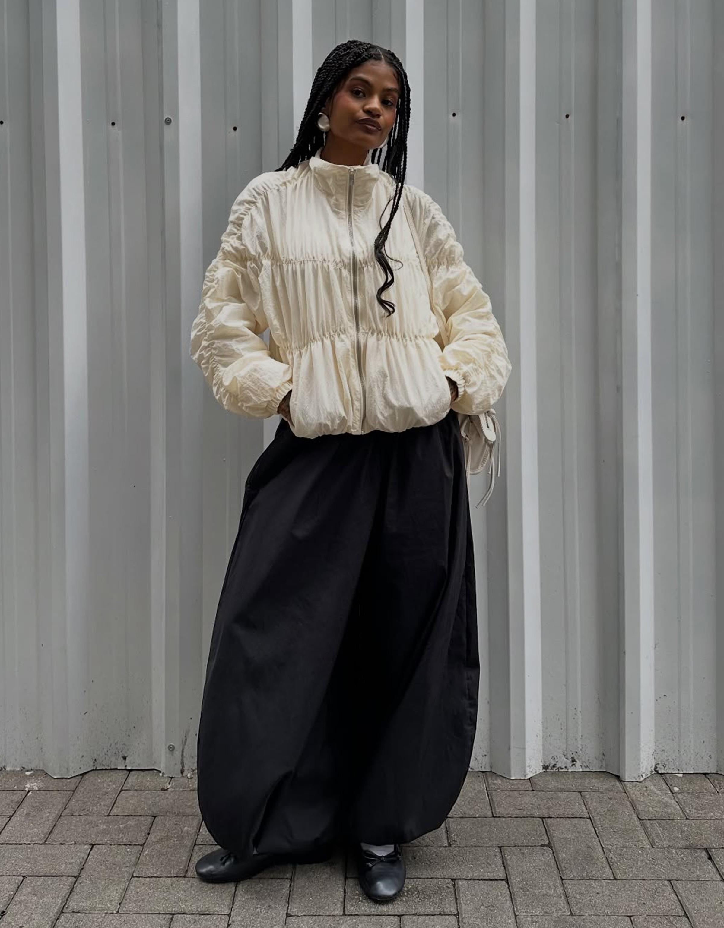 Poplin bloomer trousers — Black