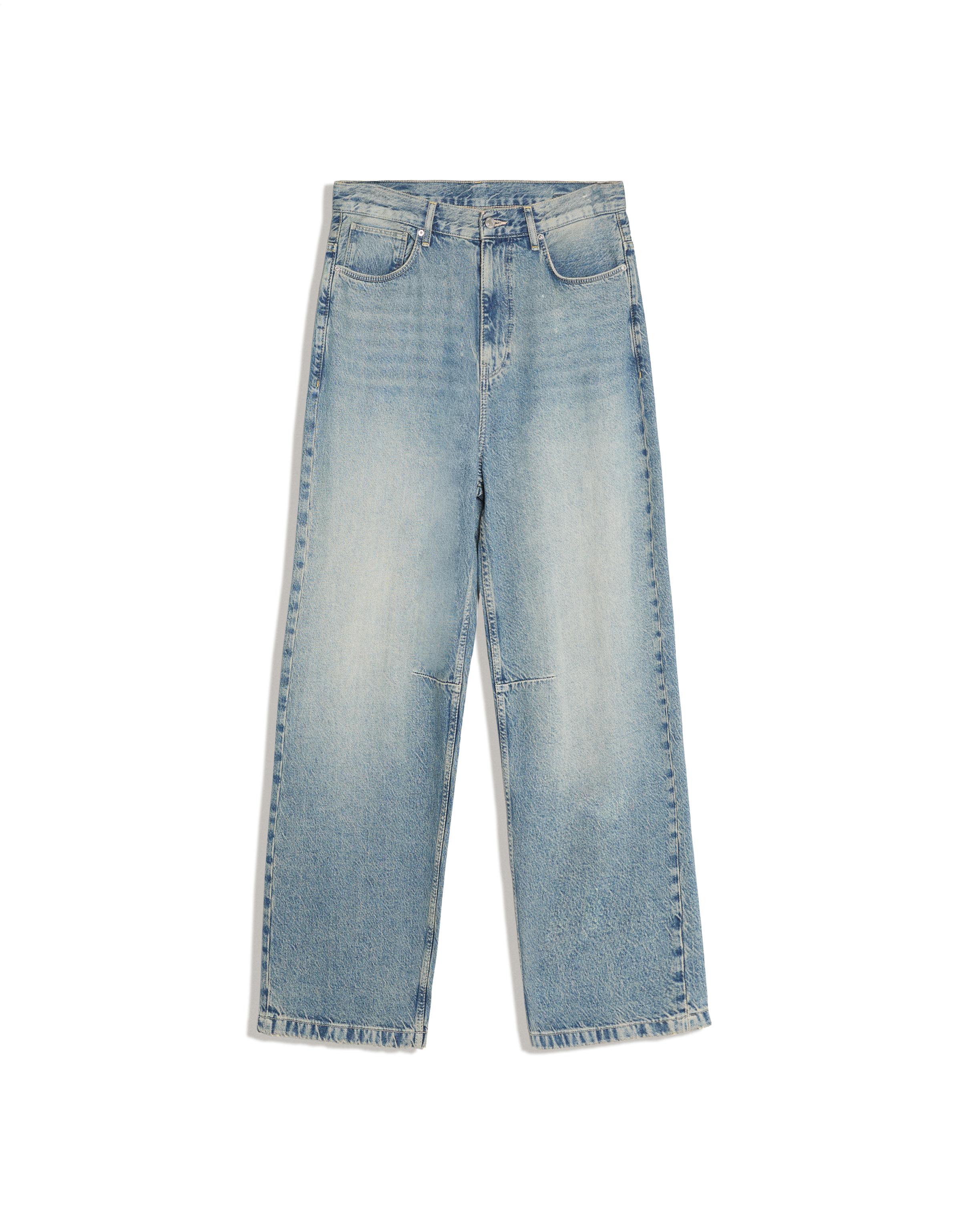 Neobarrel jeans with back buckle — Light blue
