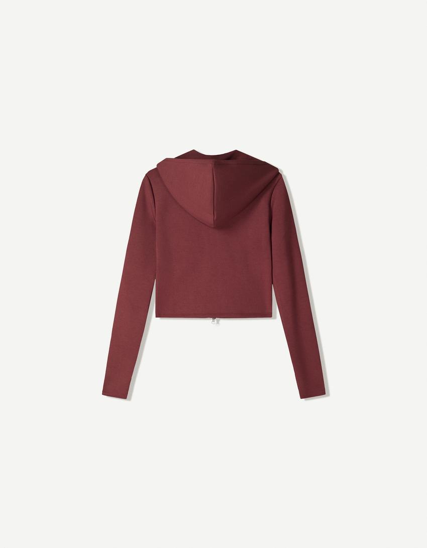 Zip-up hoodie-Burgundy-1
