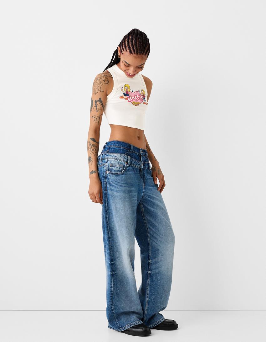 توب Lizzie McGuire-أبيض مطفي-3