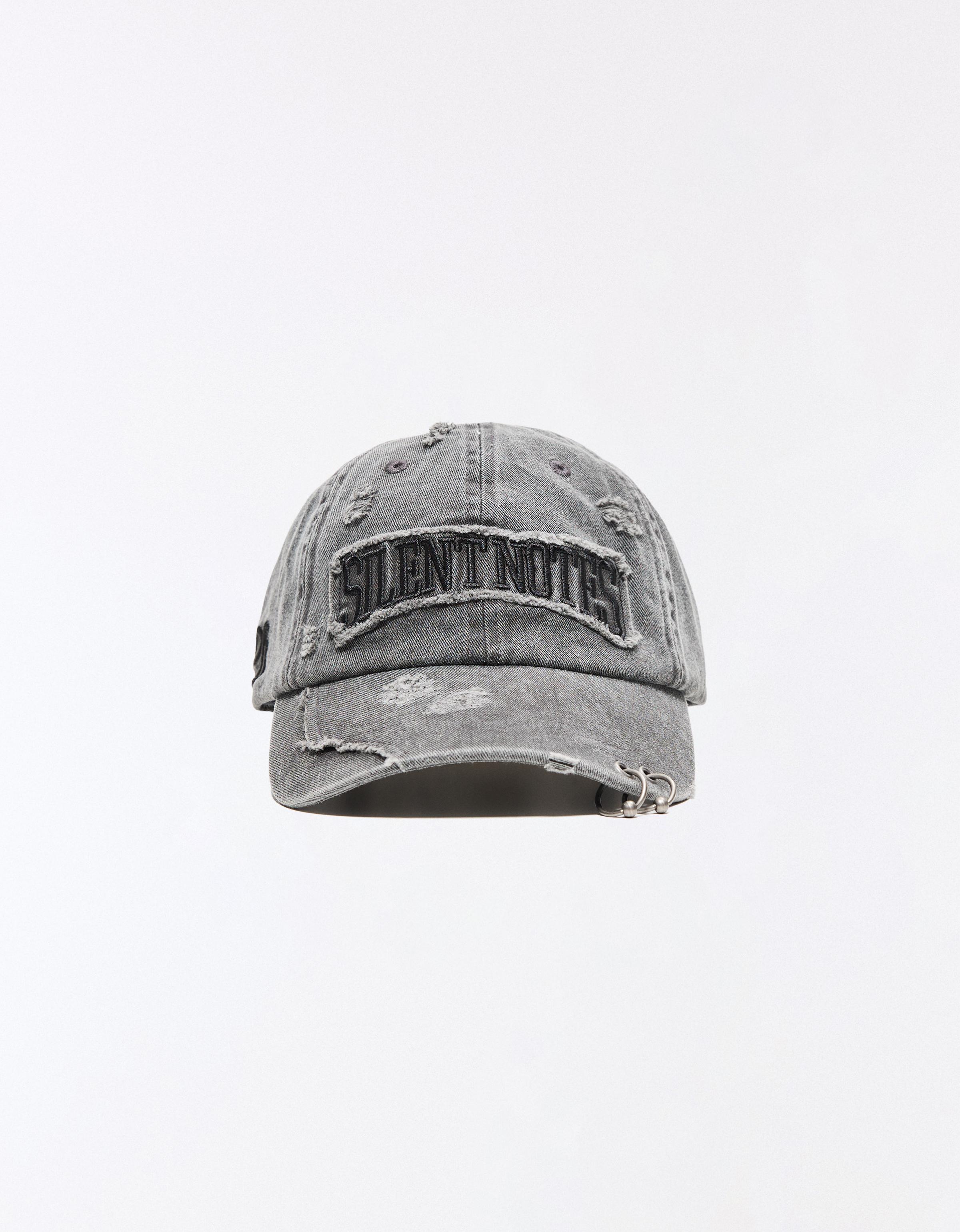 Washed effect patch cap — Black
