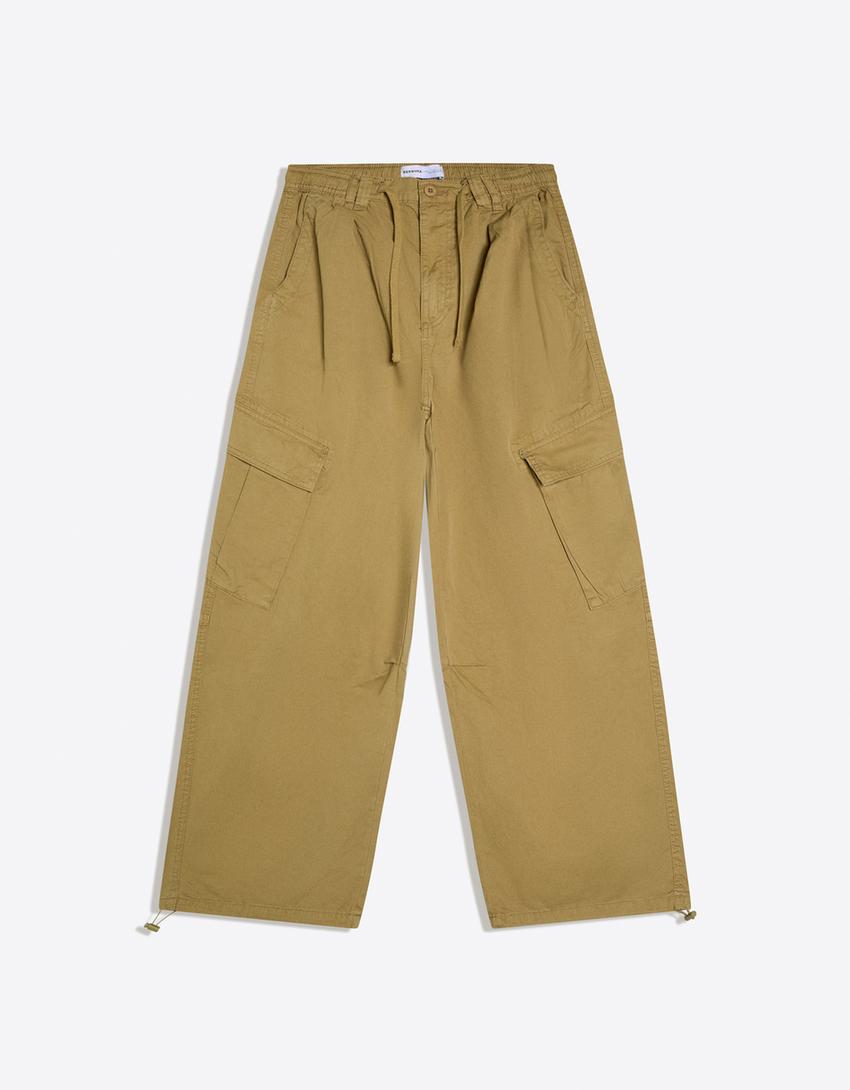 Pantalón cargo estampado-Kaki