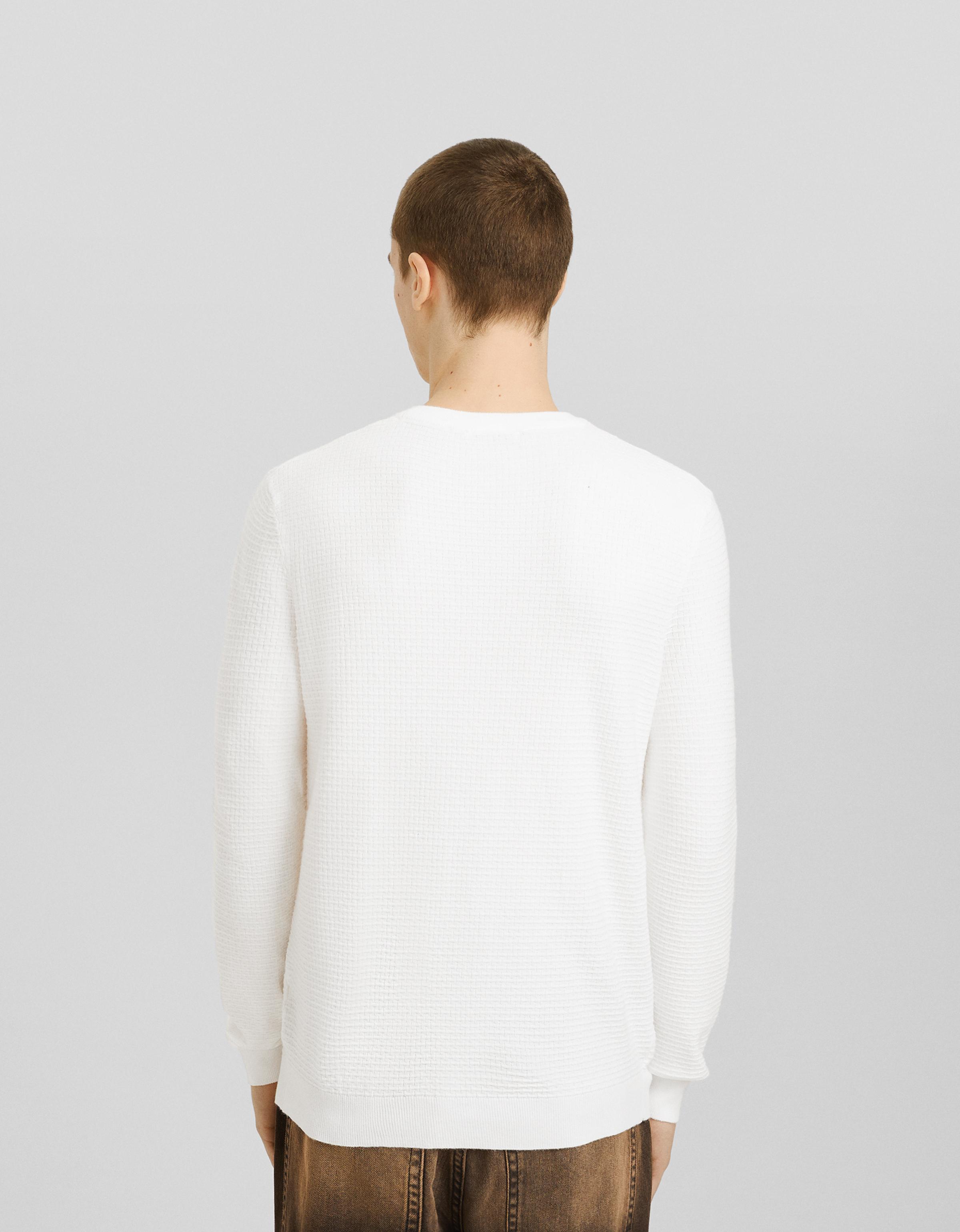 Sweater with a textured weave Men Bershka