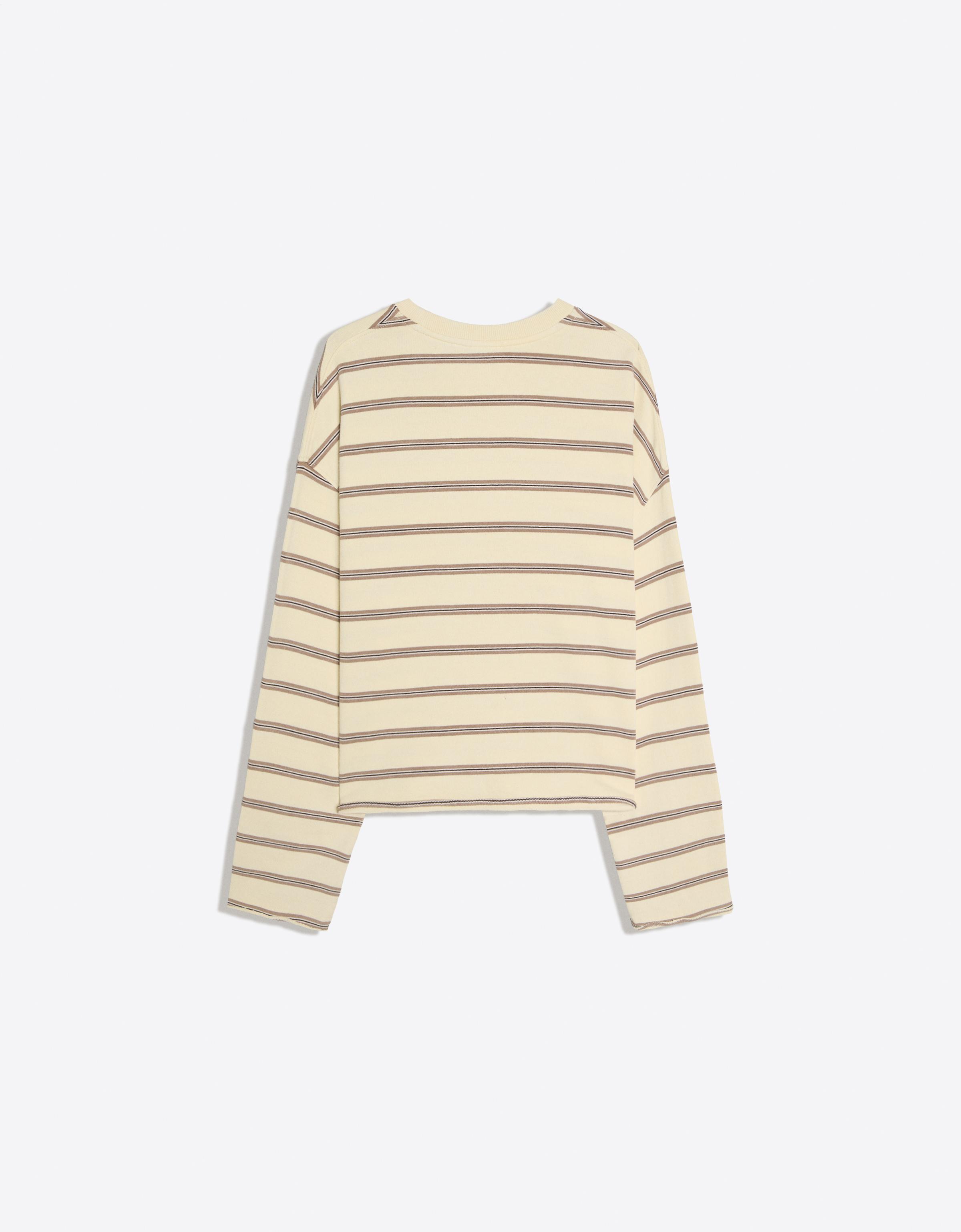 Striped round neck sweatshirt — Yellow