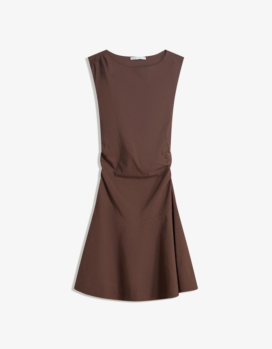 Flounce bengaline mini dress